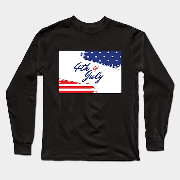 4th July Long Sleeve T-Shirt by Pieartscreation